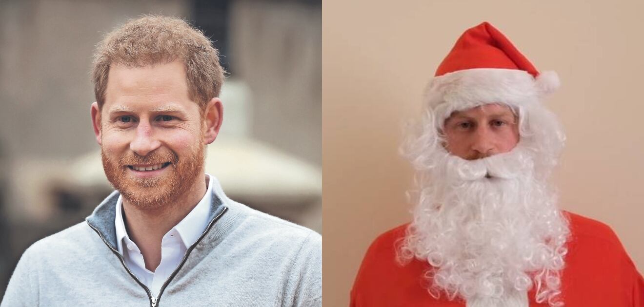 El príncipe Harry, esposo de Meghan Markle, se disfraza de Santa Claus para enviar un conmovedor mensaje 