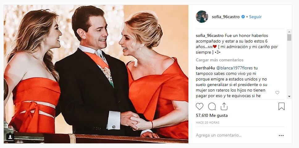 "Fue un honor compartir estos seis años", dice Sofía Castro a Angélica Rivera y Enrique Peña