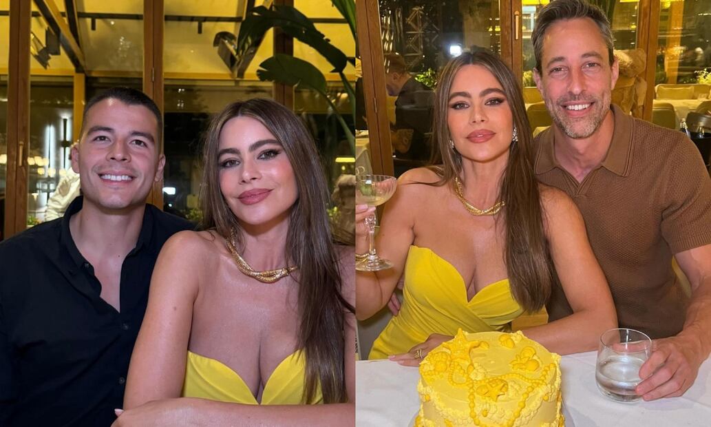 Sofía Vergara junto a su hijo Manolo y Justin Saliman / Foto: Instagram