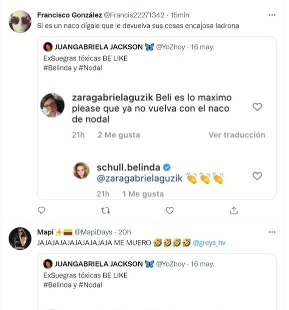 Belinda. Una 'belifan' le dice "naco" a Christian Nodal y la mamá de la cantante le aplaude