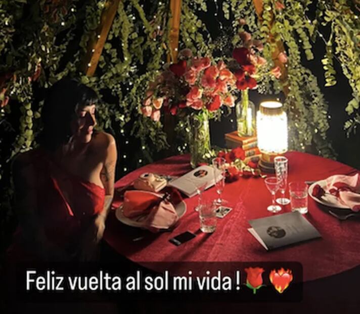 Festejo Christian Nodal a Cazzu/Instagram.