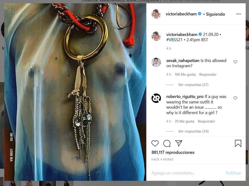 Victoria Beckham escandaliza en Instagram tras la publicación de un 'desnudo'