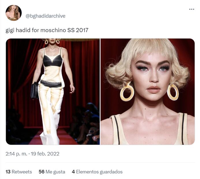 Gigi Hadid durante la pasarela de Primavera-Verano 2017 de Moschino