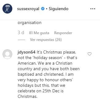 Meghan Markle es duramente criticada en Instagram por su postal de Navidad