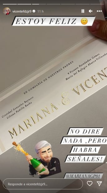 Las invitaciones de Vicente Fernández Jr. y Mariana González / Instagram: @marianagp01