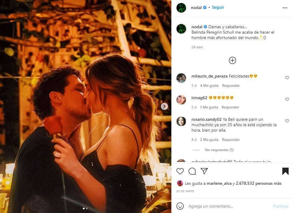 Nodal comparte video inédito de propuesta de matrimonio a Belinda