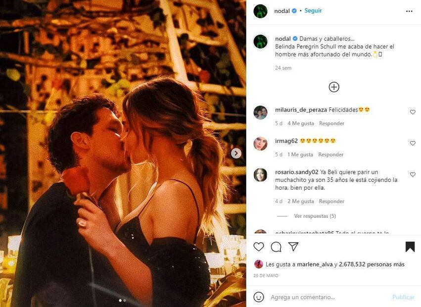 Nodal comparte video inédito de propuesta de matrimonio a Belinda