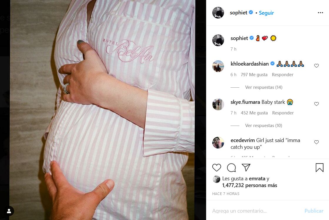 Sophie Turner sorprende con hermosas fotos de su embarazo a dos meses del nacimiento de su hija