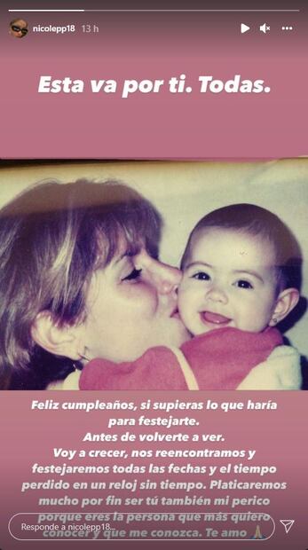 Nicole Peña conmueve con mensaje dedicado a su mamá Mónica Pretelini