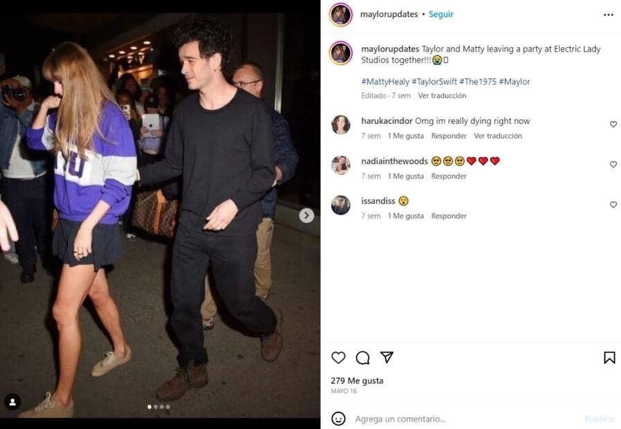 Taylor Swift y Matty Healy en Nueva York / Instagram