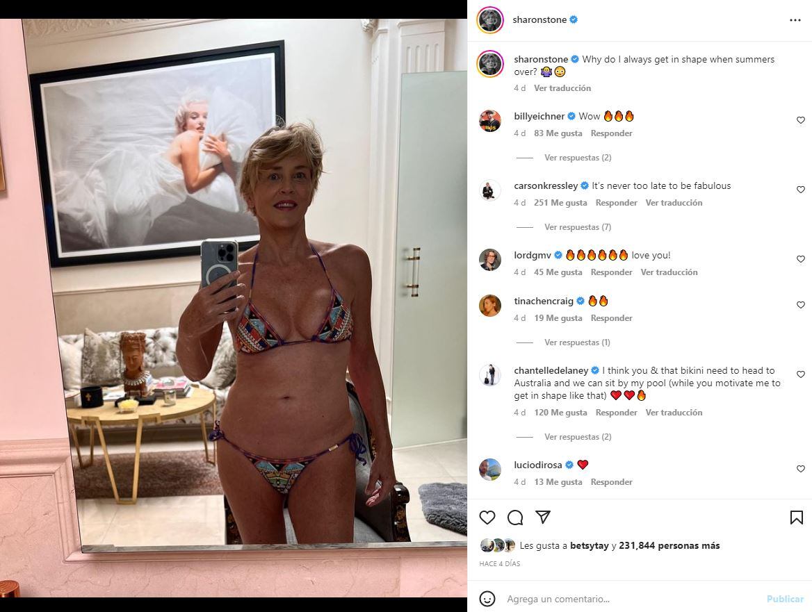 Sharon Stone confiesa que un novio más joven la dejó por rehusarse a usar botox
