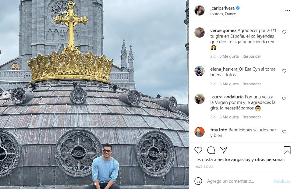Carlos Rivera dedica dulces palabras a Cynthia Rodríguez en sus vacaciones por España 