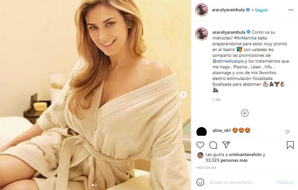 Aracely Arámbula revela secretos de belleza y posa en bata de baño