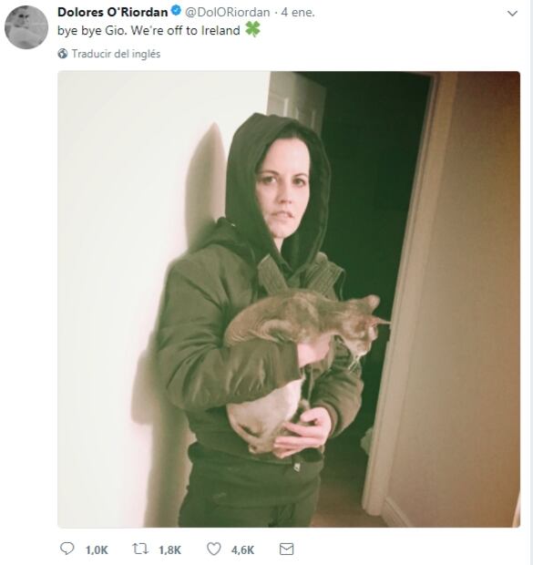 La última foto de Dolores O'Riordan, vocalista de The Cranberries