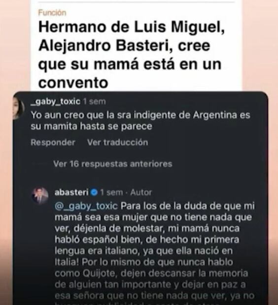 Declaraciones de Alex Basteri / Foto: Captura