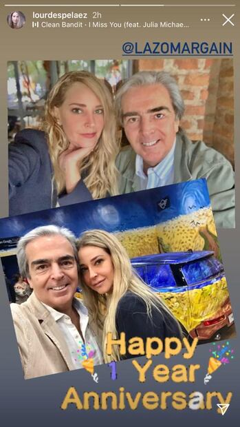 Lorenzo Lazo celebra su primer aniversario de novios con Lourdes Peláez