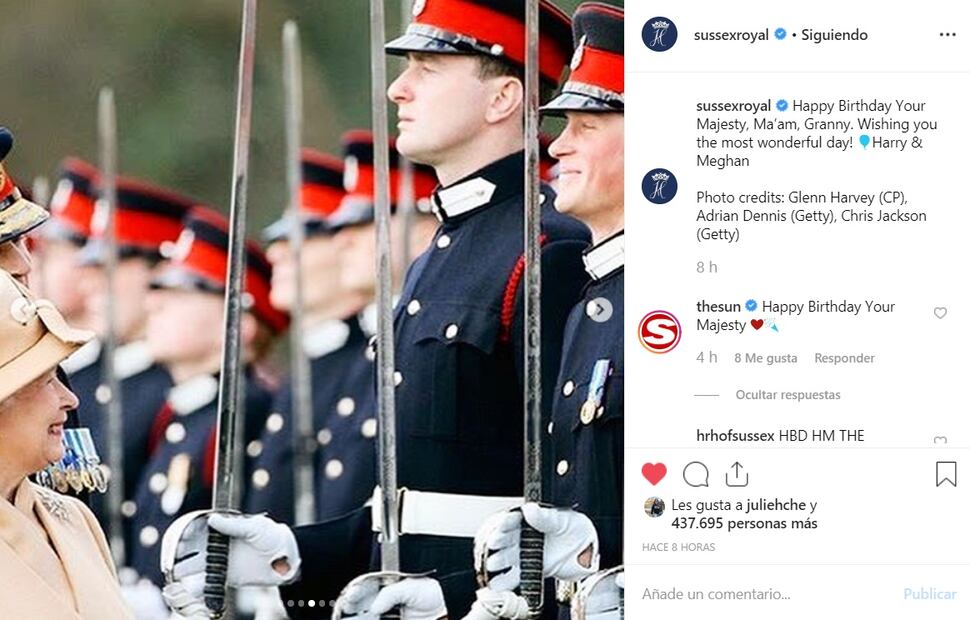 Meghan Markle y el príncipe Harry dedican mensaje a la reina Isabel II por su cumpleaños