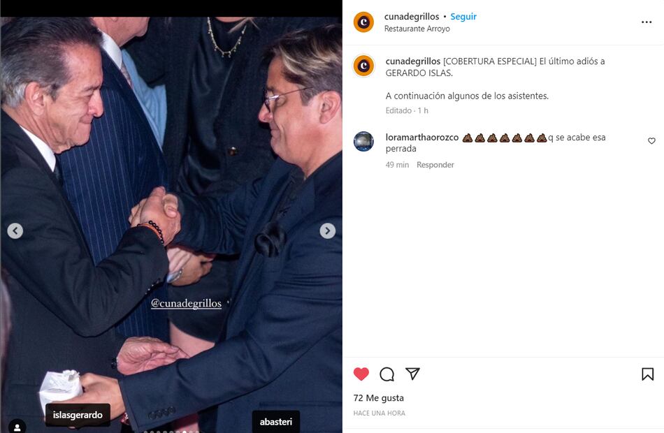 Claudia Wade y Alejandro Basteri entre los asistentes al homenaje y despedida de Gerardo Islas