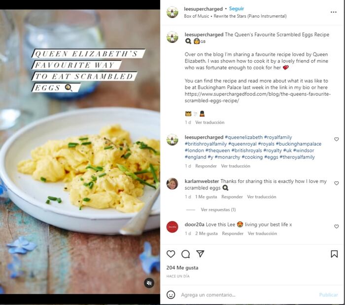 La receta favorita de Isabel II para preparar huevos revueltos reales