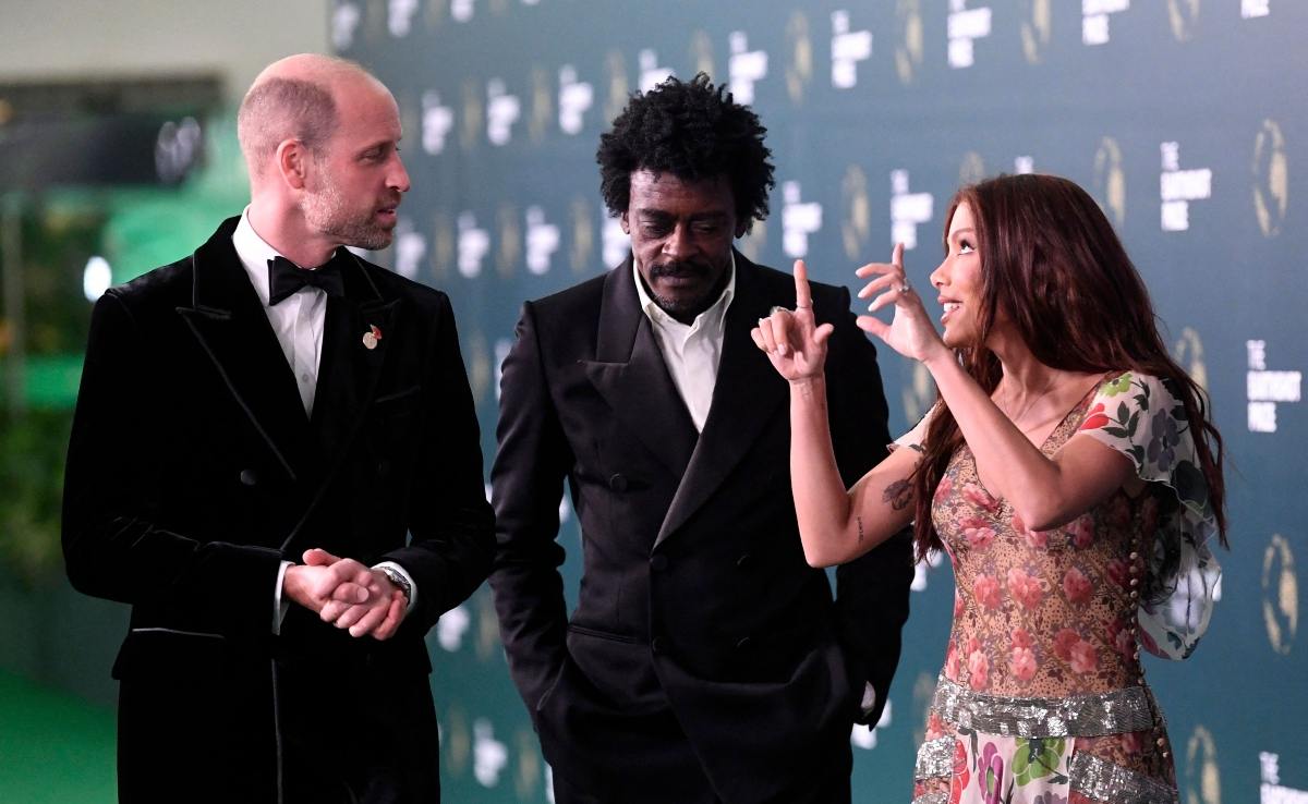 El príncipe William, Seu Jorge y Anitta / Foto: Daniel Ramalho - AFP