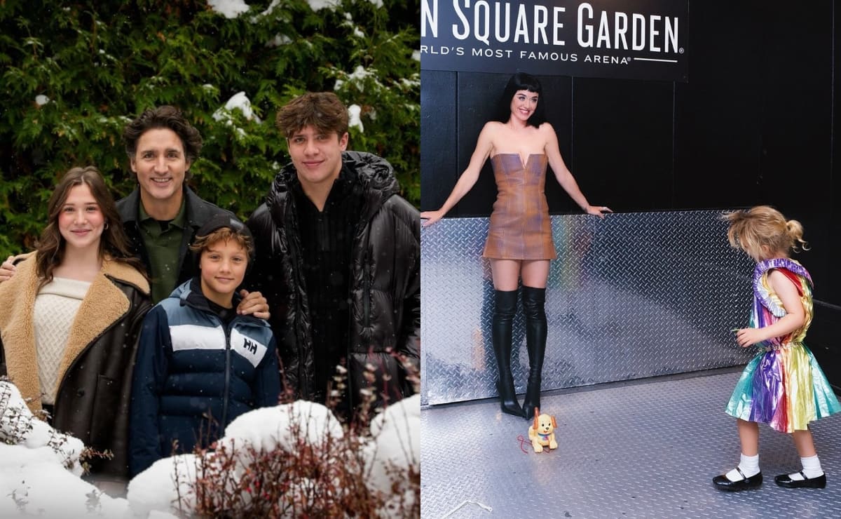 Justin Trudeau con sus hijos Xavier, Ella-Grace y Hadrien. Katy Perry con su hija Daysi. (Foto: Instagram)