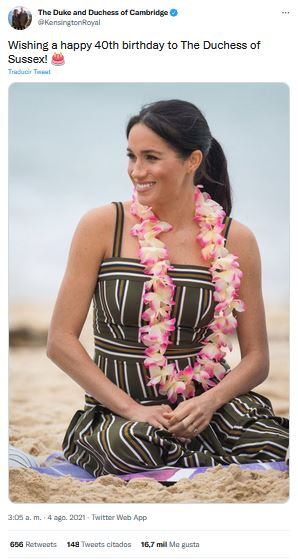 Meghan Markle: La familia real del Reino Unido la felicita por su cumpleaños 40