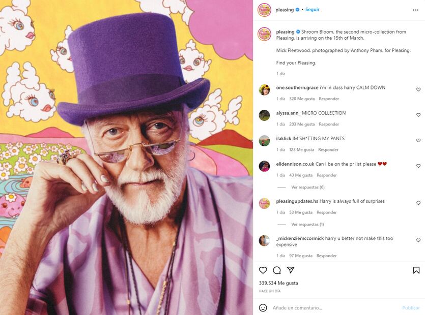 Harry Styles elige a Mick Fleetwood como imagen de su marca Pleasing