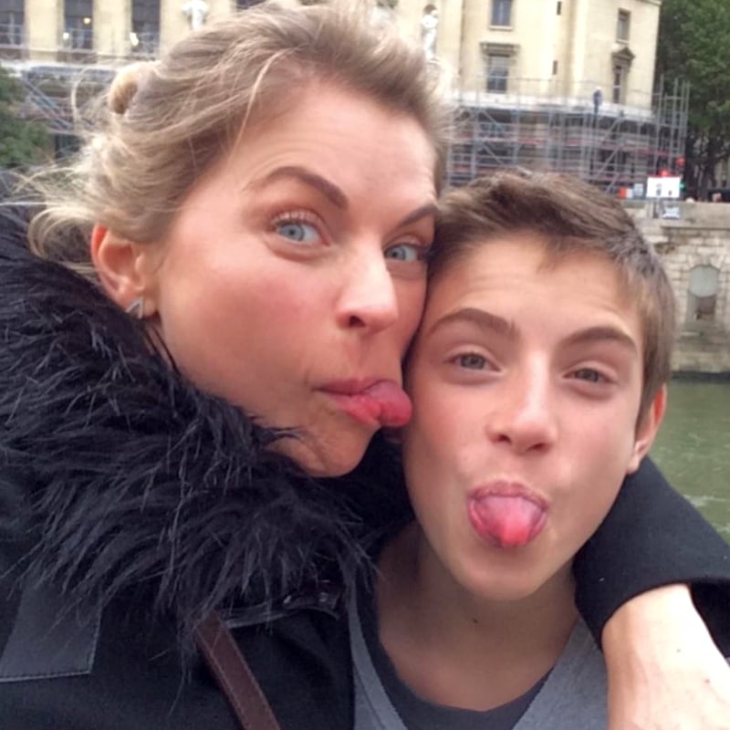 Ludwika Paleta junto a su hijo Nicolás Haza / Foto: Instagram