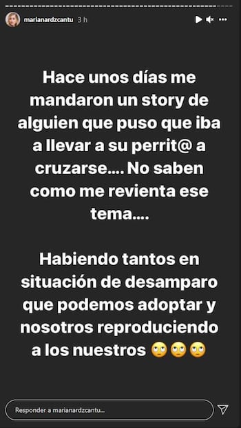 Mariana Rodríguez se pronuncia a favor de la adopción: "no lucres con tus perros"