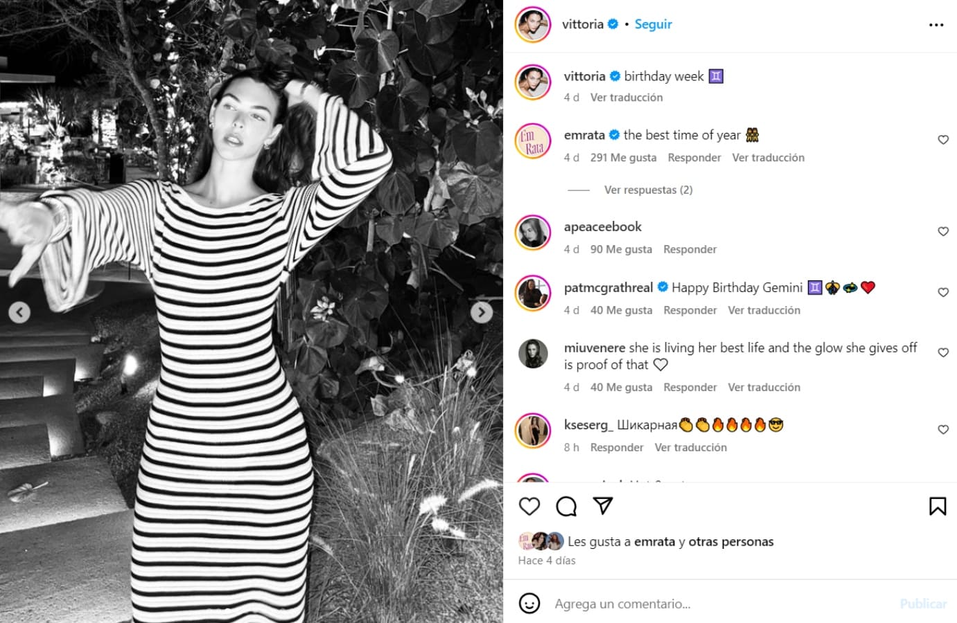 Vittoria Ceretti, novia de Leonardo DiCaprio / Instagram