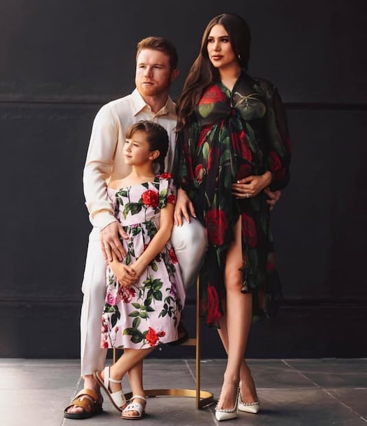 Saúl 'Canelo' Álvarez, su esposa Fernanda Gómez y su hija María Fernanda / Foto: Instagram