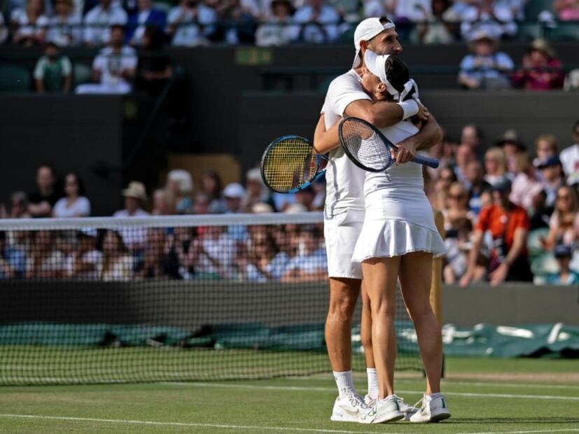 Santiago González y Giuliana Olmos en la final del torneo Wimbledon / Foto: Instagram