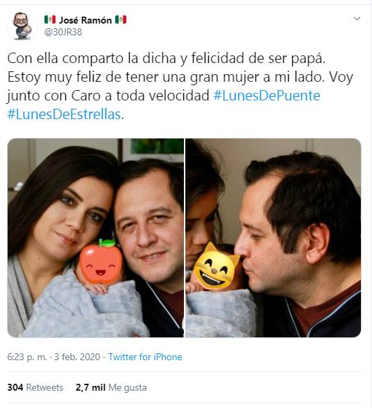 Esta es la primera foto familiar de José Ramón, hijo de Andrés Manuel López Obrador, y Carolyn Adams 