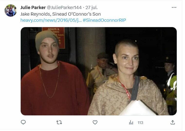 Sinead O'Connor y su hijo Jake / Twitter