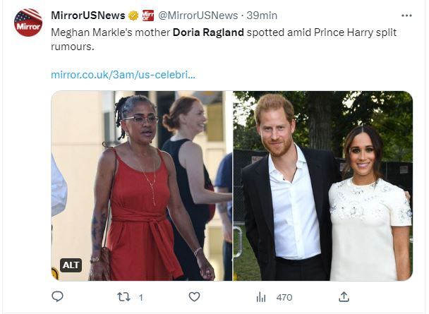 Doria Ragland es la persona más importante en la vida de Meghan Markle / Twitter