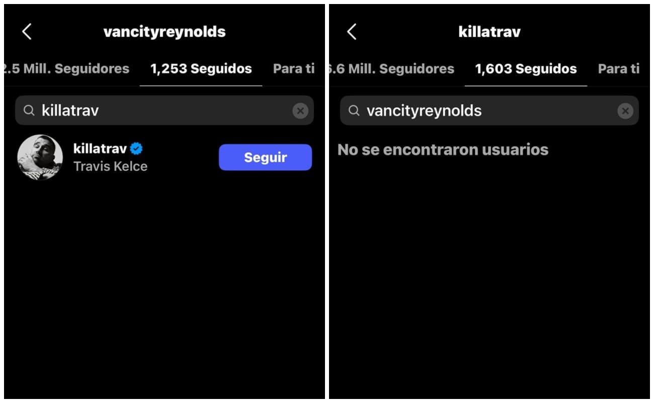 Travis Kelce no sigue a Ryan Reynolds en Instagram / Foto: Especial