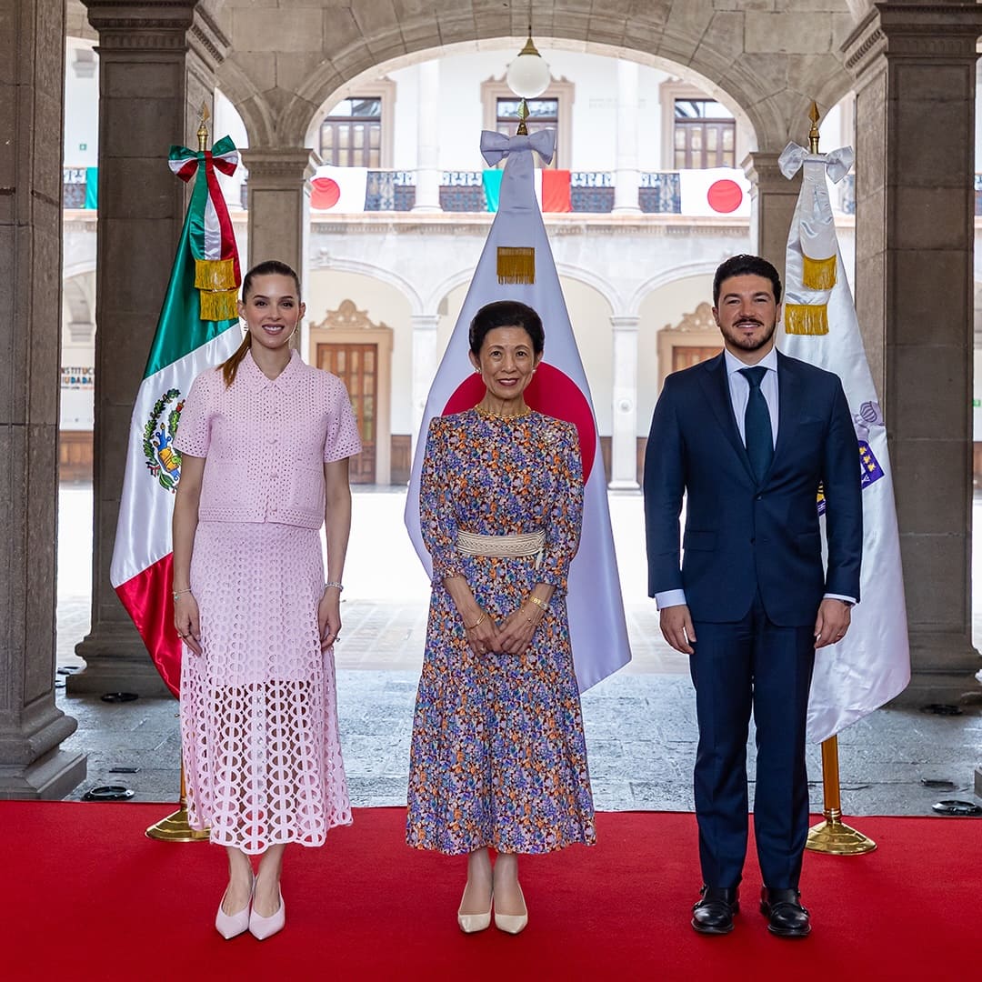 Mariana Rodríguez, princesa Hisako de Takamado y Samuel García. (Fotos: Instagram)