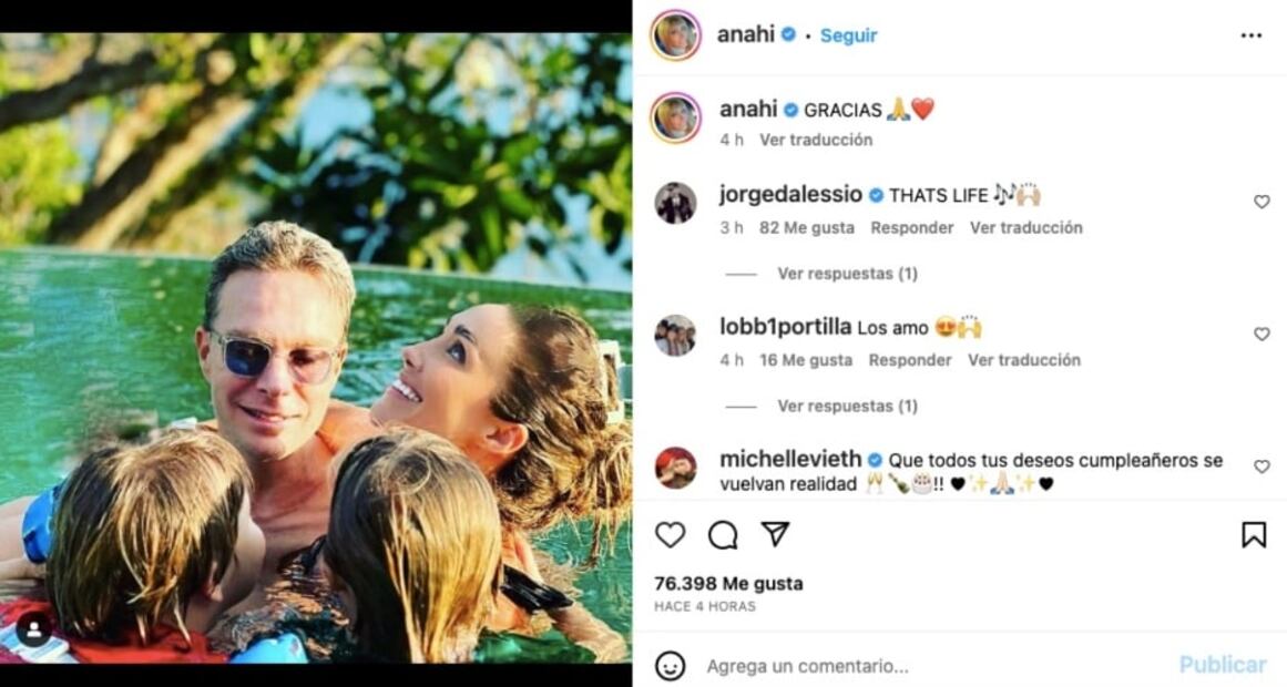 Anahí celebra su cumpleaños 40 arropada con el cariño de su familia y amigos