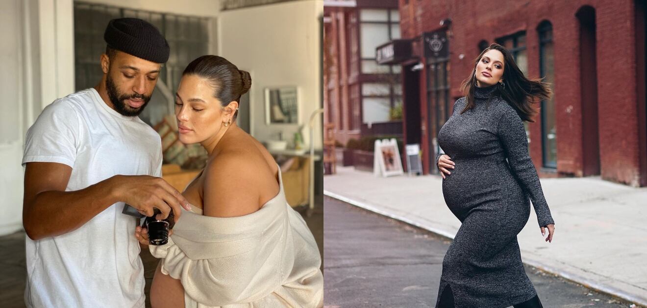 La modelo Ashley Graham posa desnuda en la recta final de su embarazo 