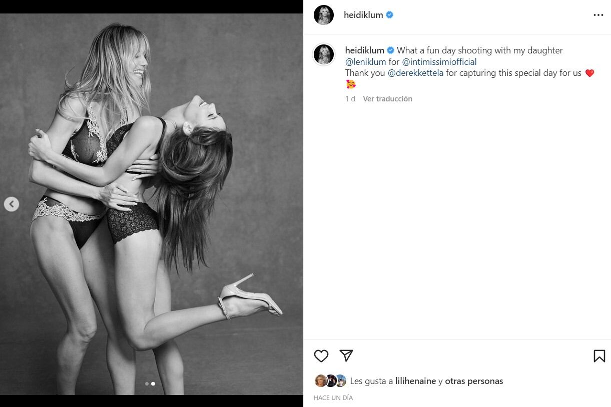 Critican a Heidi Klum por campaña en lencería con su hija Leni
