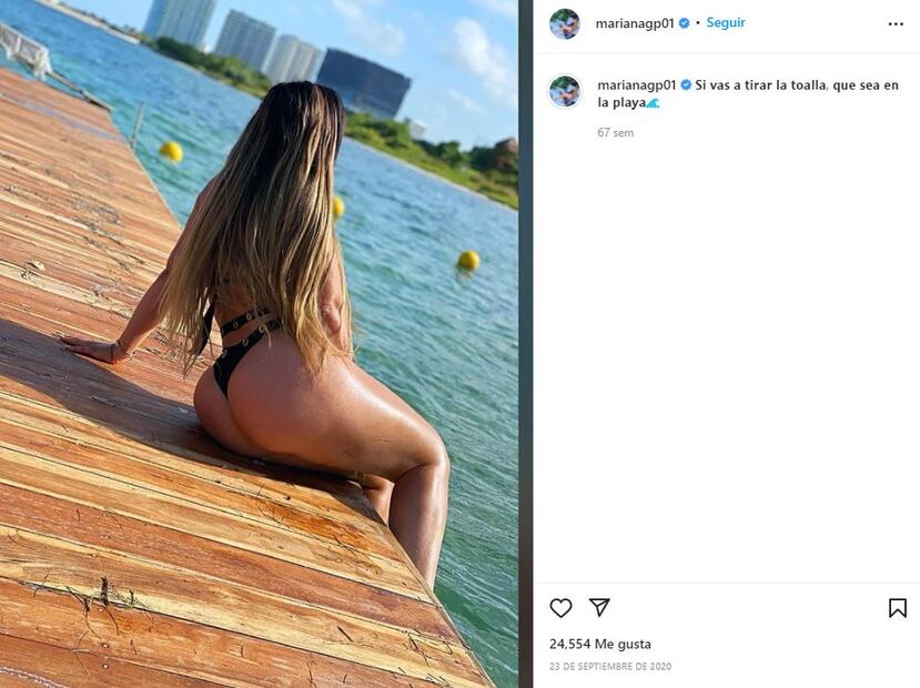 Mariana González, novia de Vicente Fernández Jr., super hot con bikini y camisa de hombre