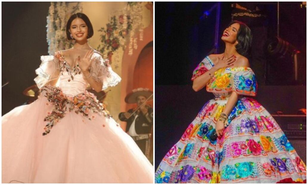 Ángela Aguilar y su espectacular vestido que tiene 60 metros de tela