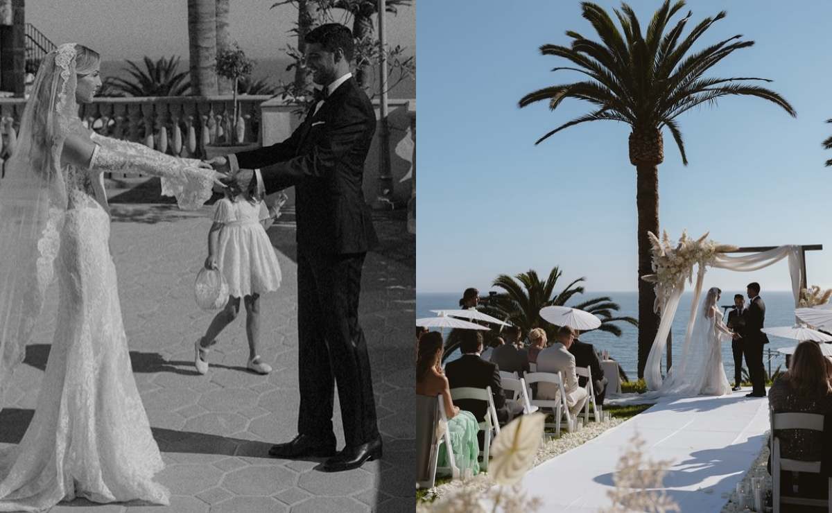 Carlos Vela y Saioa Cañibano renovaron sus votos frente al mar / Foto: Instagram @carlosv11_