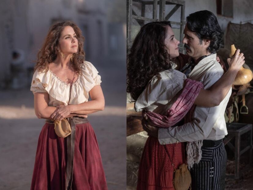 Lucero en las grabaciones de la telenovela "El gallo de oro"/Instagram.