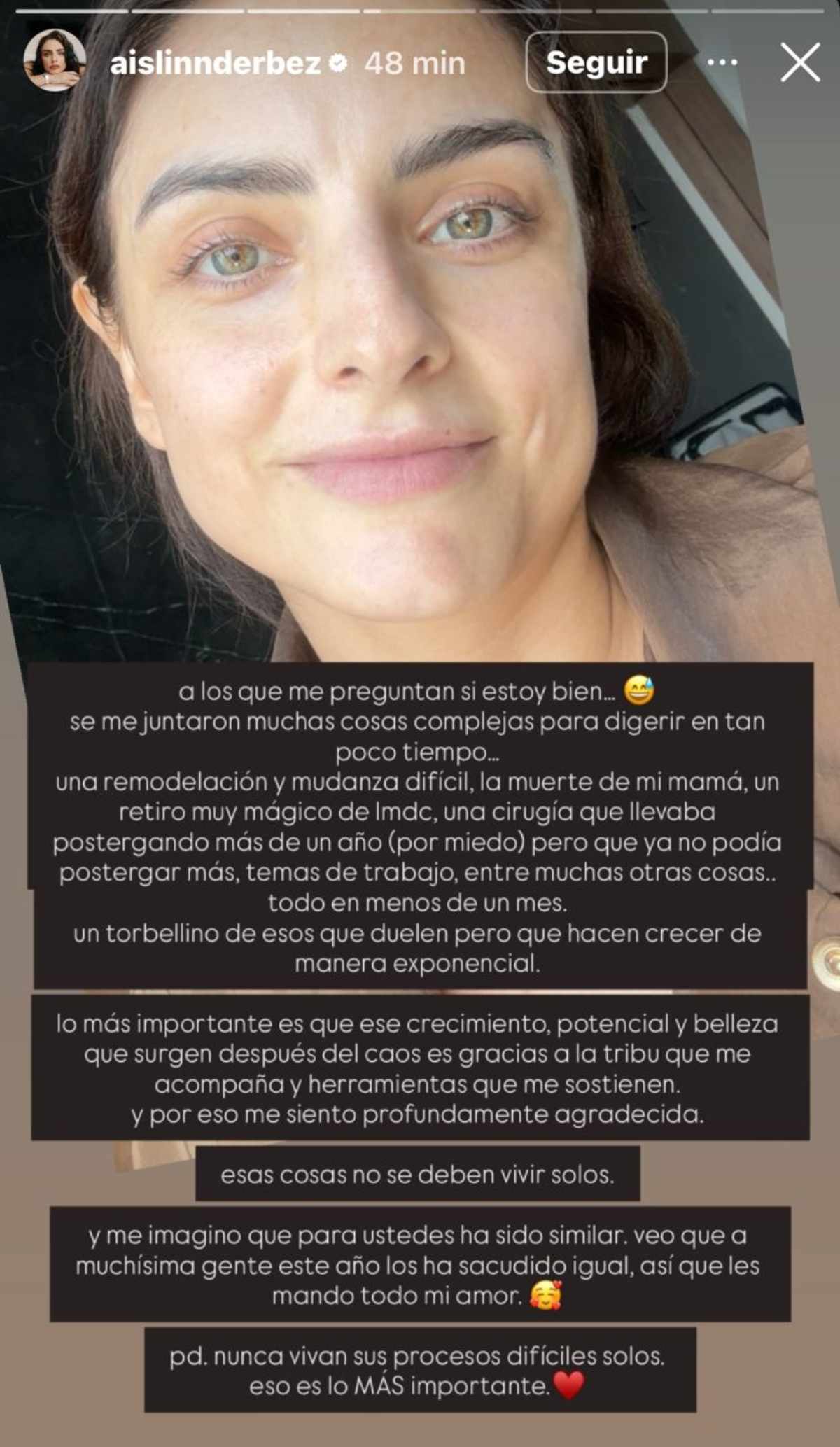 AislinnDerbez compartió un sincero mensaje / Foto: Instagram @aislinnderbez