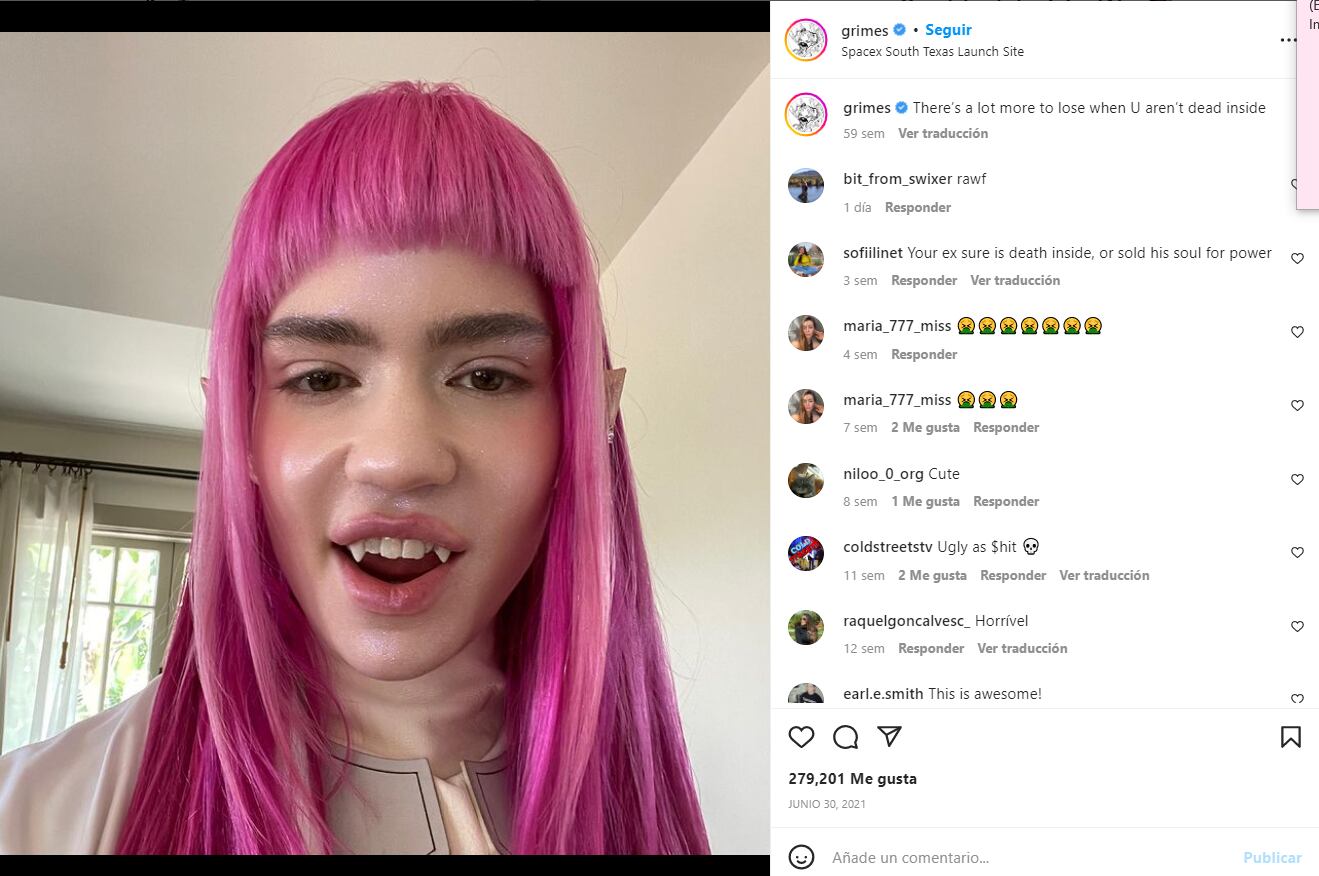 Elon Musk reprueba que su expareja Grimes se modifique las orejas como elfo