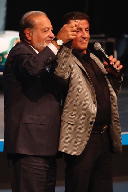 Carlos Slim le da un "gancho" a Sylvester Stallone