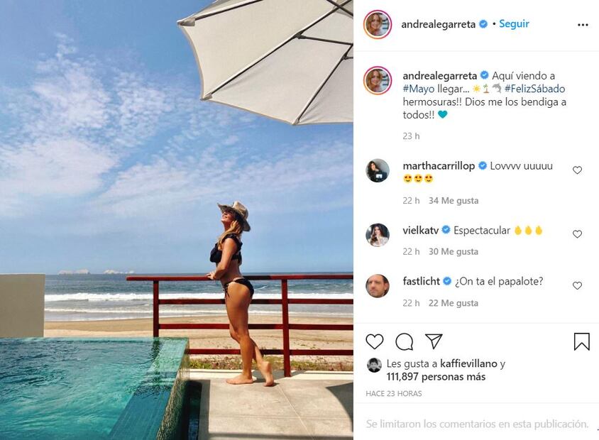 Andrea Legarreta recibe mayo en bikini y luce impactante derrière
