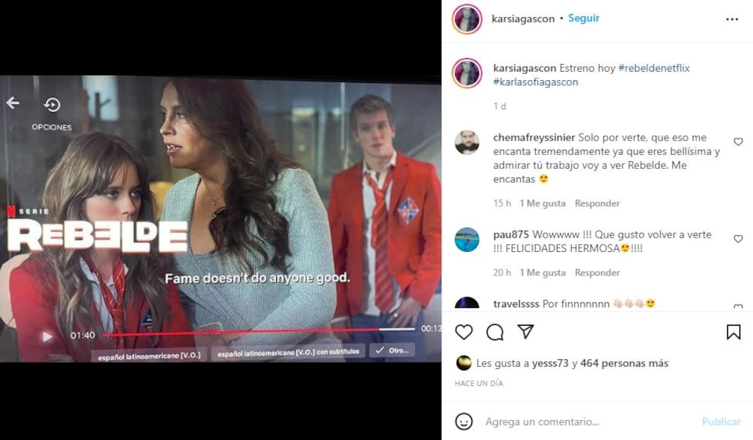 Karla Sofía Gascón, la actriz trans que actúa en la serie de Rebelde