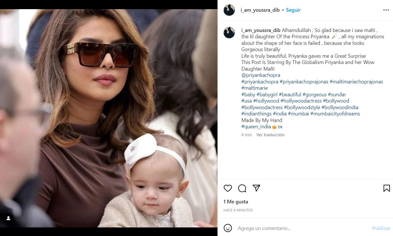 Nick Jonas y Priyanka Chopra presentan por primera vez a baby Malti Marie